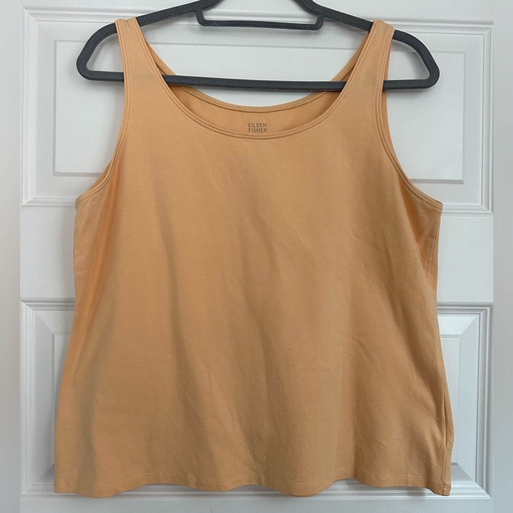 Eileen Fisher light orange classic staple tank top camisole size large